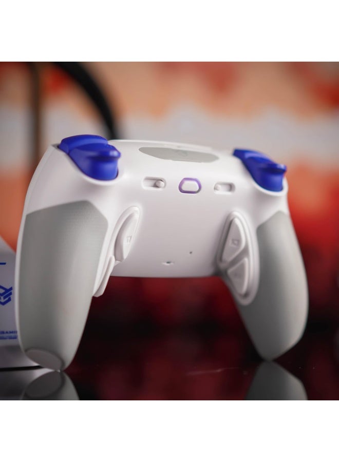 Pro Gaming Controller with 4 Remappable Buttons, 6 Remapping Profiles, 8 Interchangeable Analog Stick, and Adjustable Triggers Compatible with ps5, PC, Mobile - Vision White - Image 3